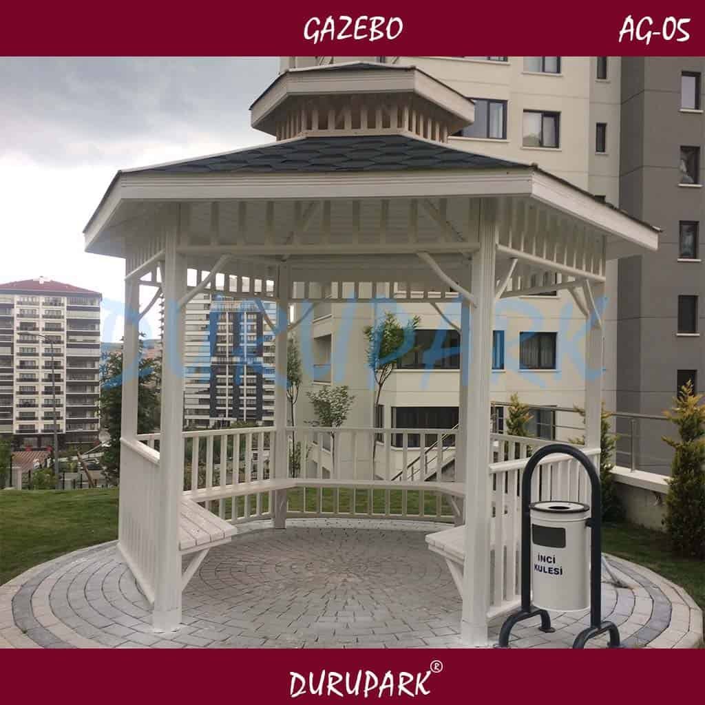AG05 - Beyaz Altıgen 3mx3m Gazebo