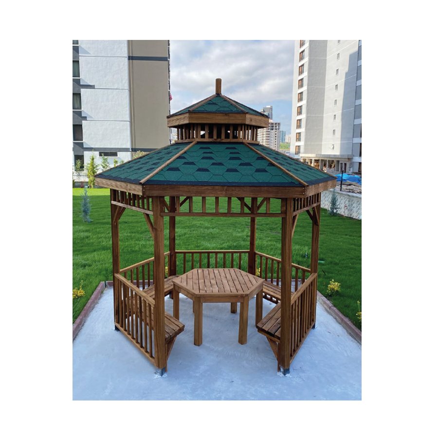 AG 01 - Ahşap Altıgen Gazebo