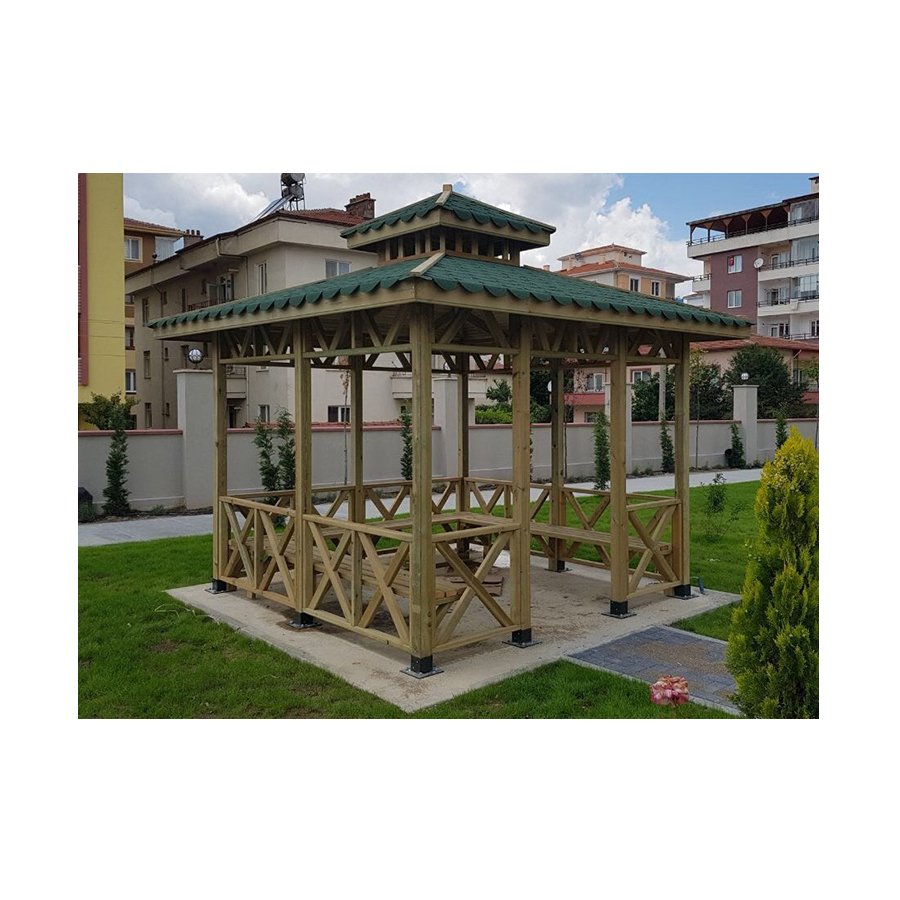 AG 04 - Ahşap Kare Gazebo