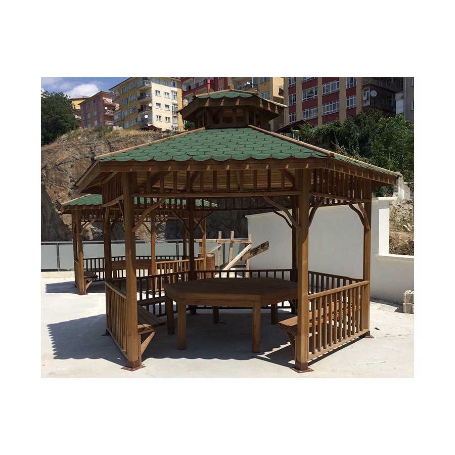 AG 08 - Ahşap Altıgen Gazebo