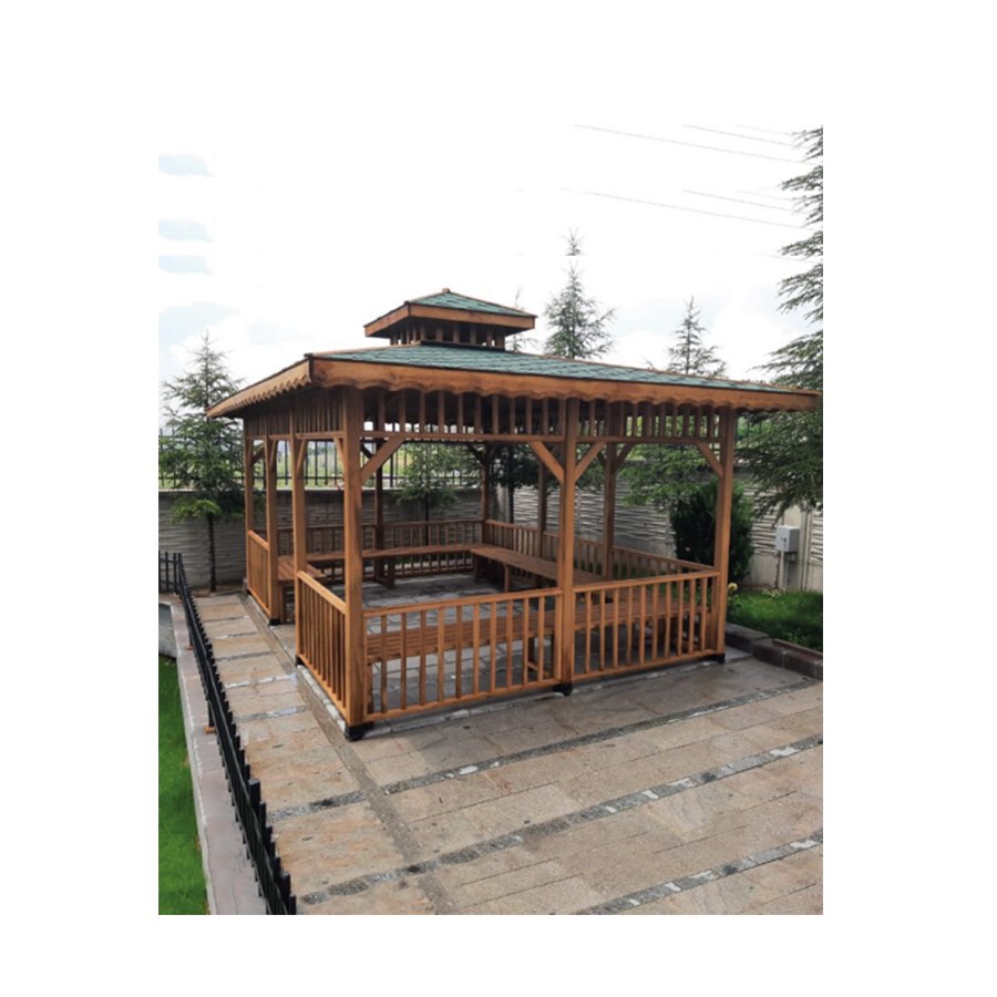 AG 10 - Ahşap Kare Gazebo